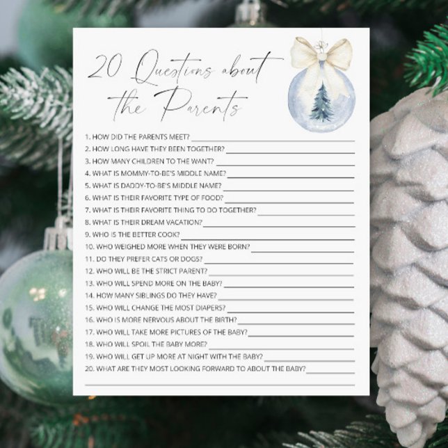 20 Fragen an Eltern - Winter Baby Shower Game (Von Creator hochgeladen)