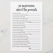 20 Fragen Minimalistisches Baby Duwer Game (Vorderseite)