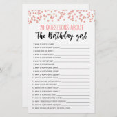 20 Fragen über das Geburtstagskameraspiel (Vorne/Hinten)