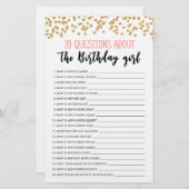 20 Fragen über das Geburtstagskameraspiel (Vorne/Hinten)