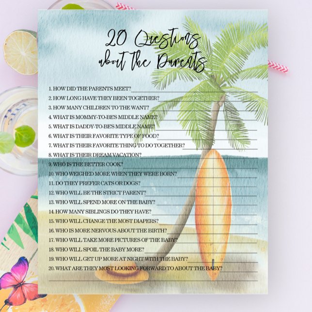 20 Fragen zu den Eltern - Baby-Dusche-Spiel (Von Creator hochgeladen)