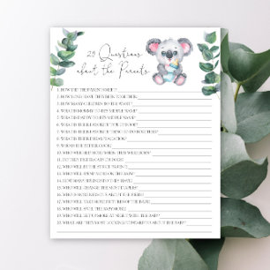 20 Fragen zu den Eltern - Koala Babydusche