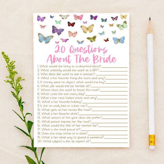 20 Fragen zum Brautparty von Bride Briefpapier