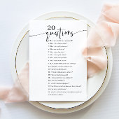 20 Fragen zum Bride Brautparty Game Einladung