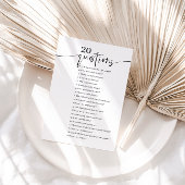 20 Fragen zum Bride Brautparty Game Einladung