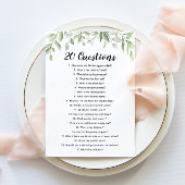 20 Fragen zum Bride Brautparty Game Einladung