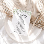 20 Fragen zum Bride Brautparty Game Einladung