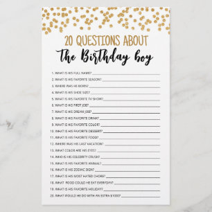 20 Fragen zum Geburtstagsspiel