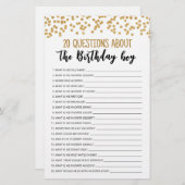 20 Fragen zum Geburtstagsspiel (Vorne/Hinten)