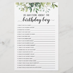 20 Fragen zum Geburtstagsspiel