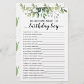 20 Fragen zum Geburtstagsspiel (Vorne/Hinten)