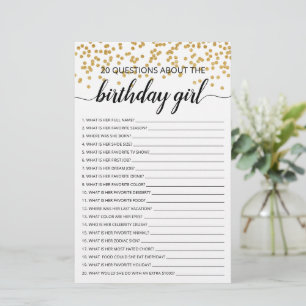 20 Fragen zum Geburtstagsspiel Girl Birthday