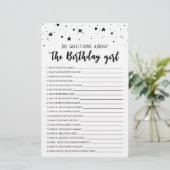 20 Fragen zum Geburtstagsspiel Girl Birthday (Stehend Vorderseite)