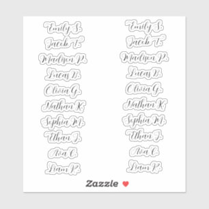20 Gäste Moderne Elegante Kalligraphie Aufkleber