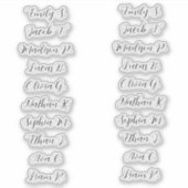 20 Gäste Moderne Elegante Kalligraphie Aufkleber (Vorderseite)