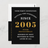 20. Geburtstag 2005 Schwarzes Gold Postkarte (Vorne/Hinten)