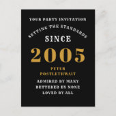 20. Geburtstag 2005 Schwarzes Gold Postkarte (Vorderseite)