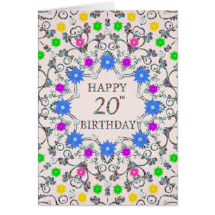 20. Geburtstag Abstrakte Blume 