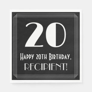 20. Geburtstag ~ Art Deco Inspiriert Look "20", Na Serviette