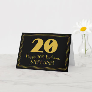 20. Geburtstag: Art Deco inspiriertes Aussehen "20 Karte