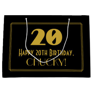 20. Geburtstag — Art Deco inspiriertes Aussehen "2 Große Geschenktüte