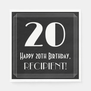 20. Geburtstag ~ Art Deco inspiriertes Aussehen "2 Serviette