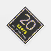 20. Geburtstag: Blumennummer, Individuelle Name, B Serviette (Ecke)