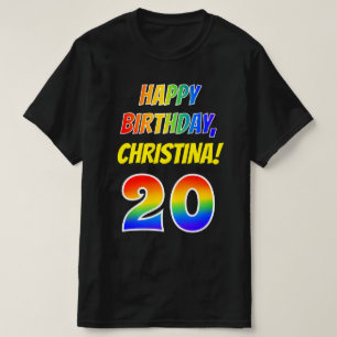 20. Geburtstag — Bold, Fun, Rainbow 20, Individuel T-Shirt