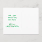 20. Geburtstag: Bold, Fun, Simple, Rainbow 20 Postkarte (Rückseite)