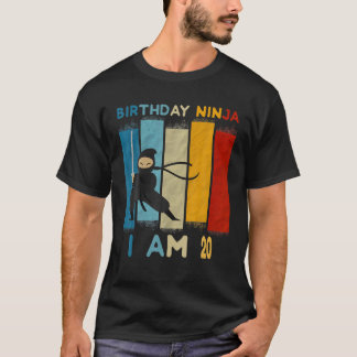 20. Geburtstag Boy Ninja Lover 20 Jahre Alter Hase T-Shirt