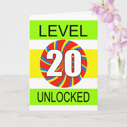 20. Geburtstag Computer Gamer Karte (Orchidee)