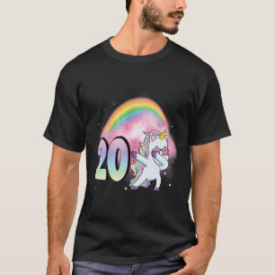 20. Geburtstag Dabbing Party Unicorn Girl 20 Jahr T-Shirt