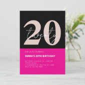 20. Geburtstag Einladung (Stehend Vorderseite)