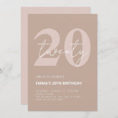 20. Geburtstag Einladung (Vorne/Hinten)