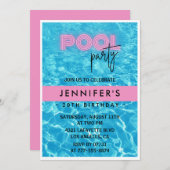 20. Geburtstag Einladungen Pool Party Sommer (Vorne/Hinten)
