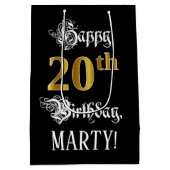 20. Geburtstag ~ Extravagantes Drehbuch; Imitate G Mittlere Geschenktüte (Rückseite)