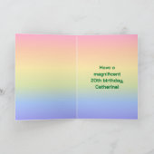 20. Geburtstag: Fun Rainbow #, Custom Fotos + Name Karte (Innenseite)