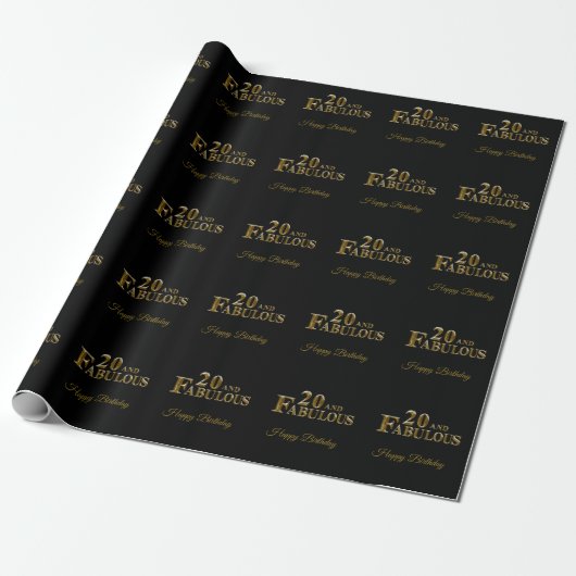 20. Geburtstag Geschenkpapier (Ungerollt)