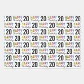 20. Geburtstag Geschenkpapier Set (Vorderseite 2)