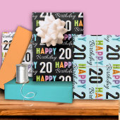 20. Geburtstag Geschenkpapier Set