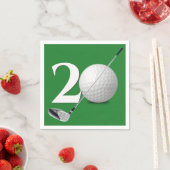 20. Geburtstag Golf Ball & Club Serviette (Beispiel)