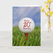 20. Geburtstag Golf Ball Karte (Gelbe Blume)