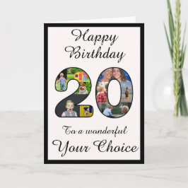 20. Geburtstag Happy 20 Text und Foto Vorlage