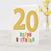 20. Geburtstag Happy Birthday Card Design Karte (Gelbe Blume)