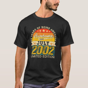 20. Geburtstag Juli 2022 20 Jahre Geboren 2002 Lim T-Shirt