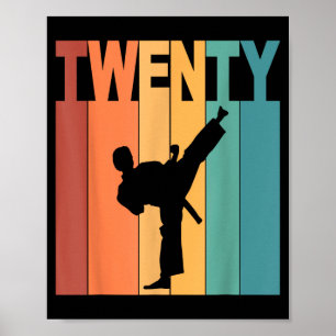 20. Geburtstag Karate Taekwondo Thema 20 Jahre alt Poster