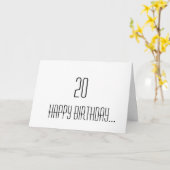 20. Geburtstag Karte (Gelbe Blume)