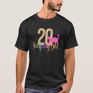 20. Geburtstag Mädchen Katze Party Regenbogen Katz T-Shirt