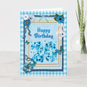 20. Geburtstag mit Scrapbook-Effekt Karte