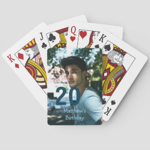20. Geburtstag Name Foto Datum Mann Blau Weiß s Spielkarten
